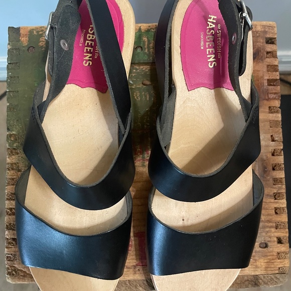 Swedish Hasbeens black strappy sandals, size 6 - Picture 3 of 6
